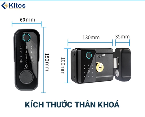 Khoá vân tay cửa cổng Kitos KT-DL04 Pro