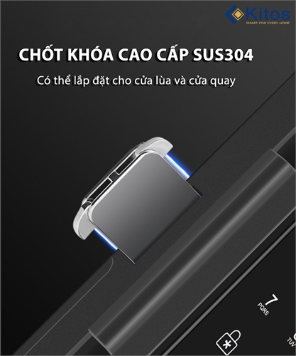 Khoá vân tay cửa kính Kitos KT-GL60 Plus