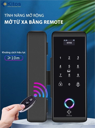 Khoá vân tay cửa kính Kitos KT-GL60 Plus