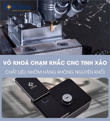 Khóa cửa điện tử Kitos DLS8 CNC chuyên cho cửa cổng ngoài trời