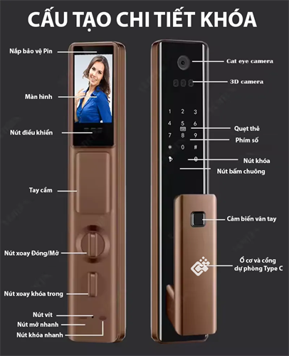 Khóa nhận diện khuôn mặt Censmartlock A18