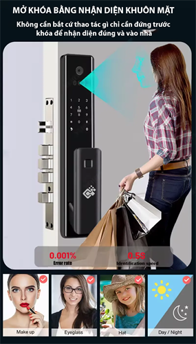 Khóa nhận diện khuôn mặt Censmartlock A18