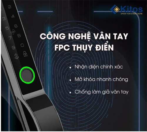 Khóa vân tay cửa nhôm Kitos ALS5 Face ID