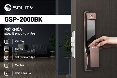  Khóa cửa vân tay Solity GSP-2000BK