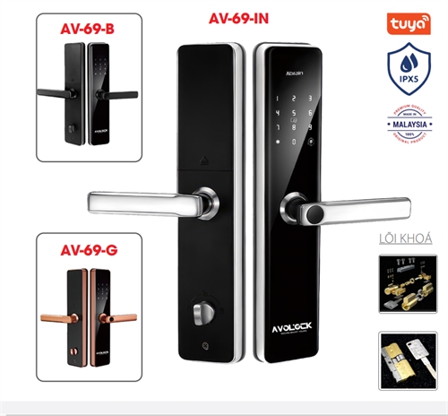 Khoá vân tay Avolock AV-69 App wifi 3 màu sắc