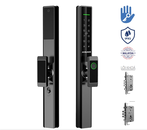 Khoá vân tay cửa nhôm Avolock AN-383-B App wifi