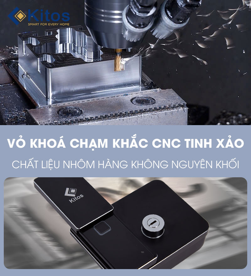 Khóa cửa điện tử Kitos DLS8 CNC chuyên cho cửa cổng ngoài trời