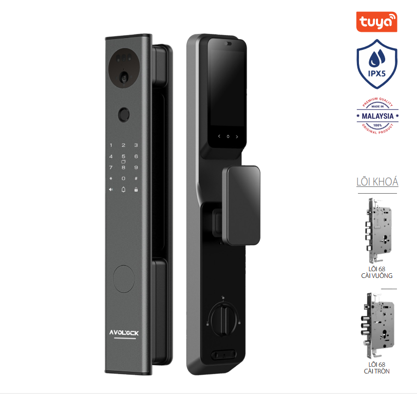 Khoá vân tay Avolock AL-84FRVT-B nhận diện khuôn mặt Face ID, App wifi