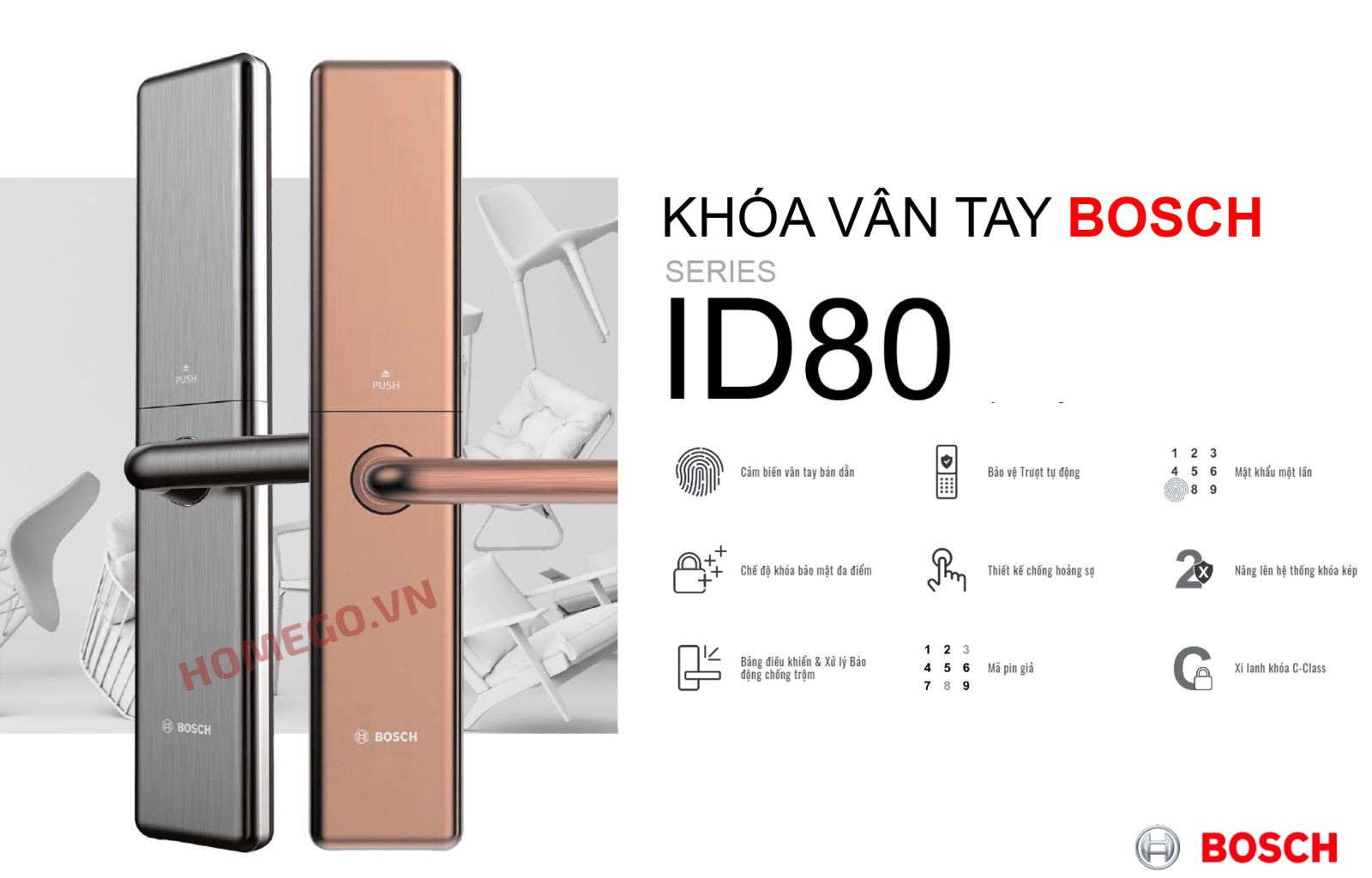 Khóa vân tay Bosch ID80 - 2