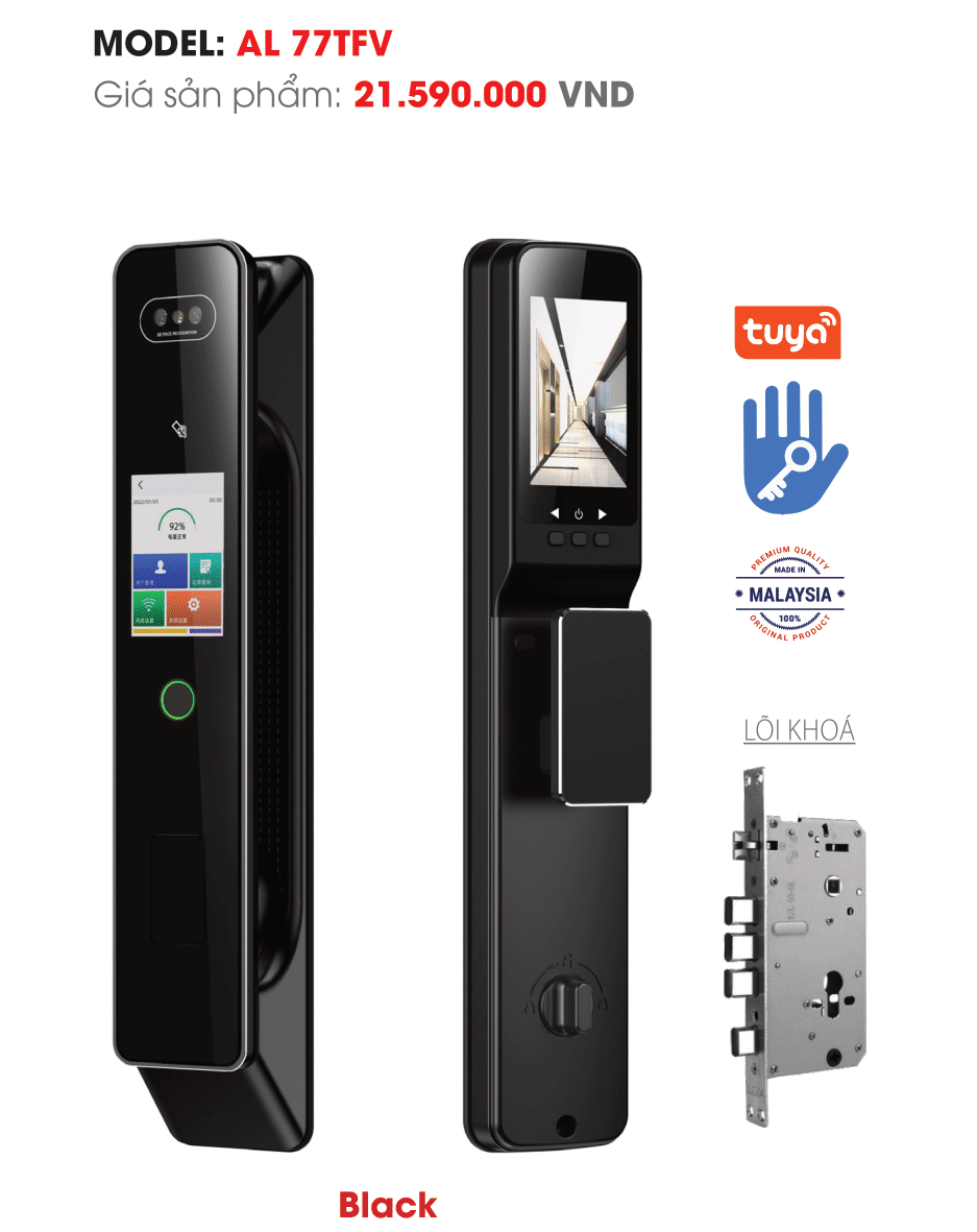 Khóa vân tay thông minh AVOLOCK AL-77TFV Black