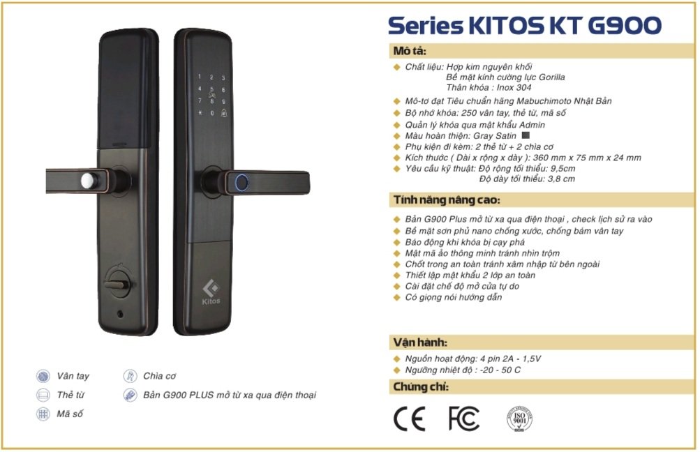 thông số kỹ thuật Kitos G900 - G900 PLus
