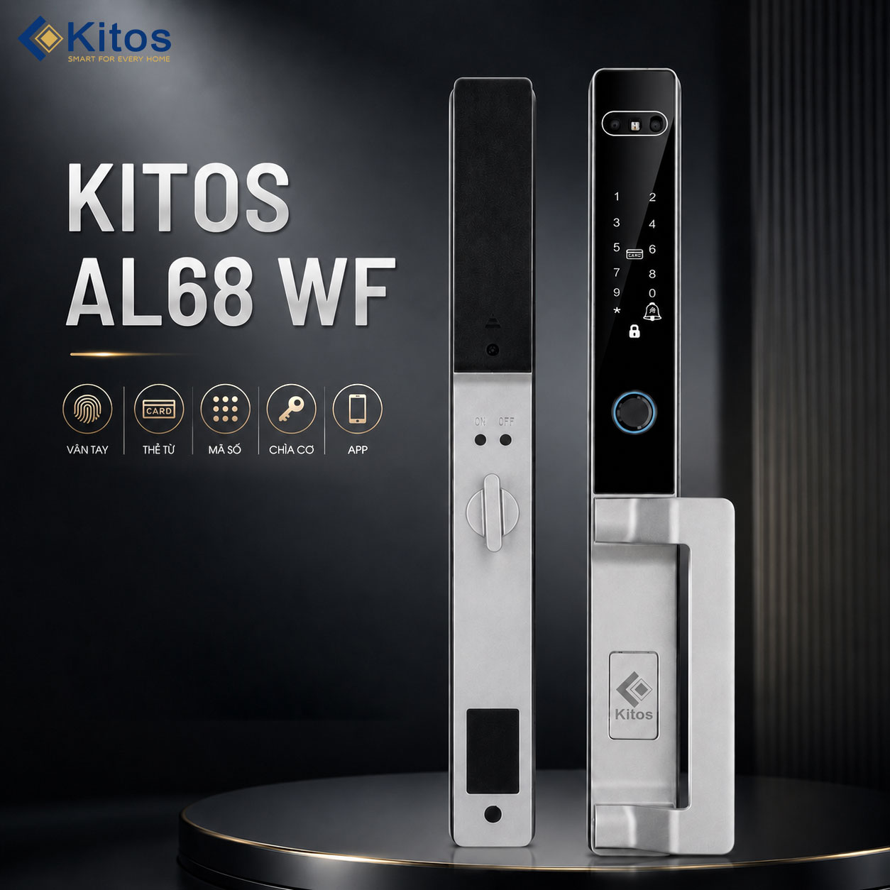 Khoá cửa thông minh Kitos AL68 WF – Chống nước toàn diện
