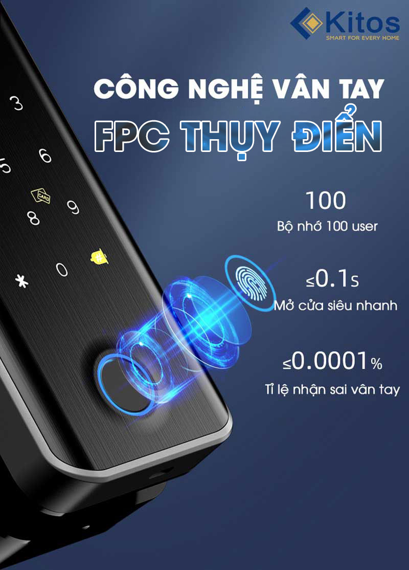 Khóa cửa thông minh Kitos KT-GL30 FACE ID