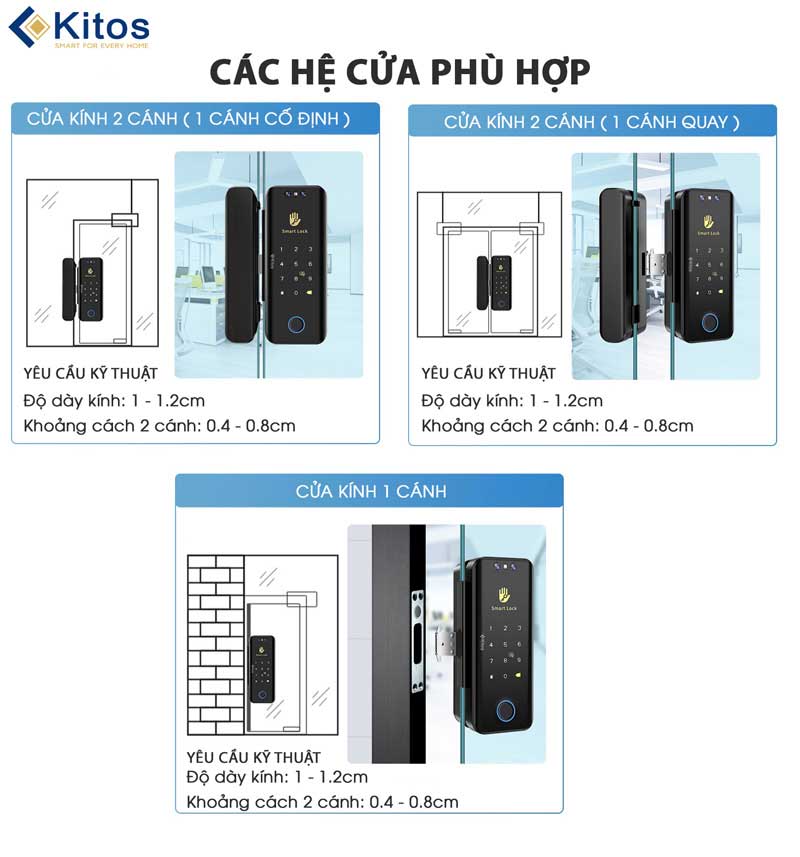 Khóa cửa thông minh Kitos KT-GL30 FACE ID
