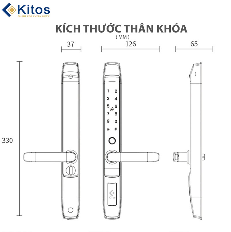 Khóa vân tay cửa nhôm Xingfa Kitos KT-AL520 – II Plus