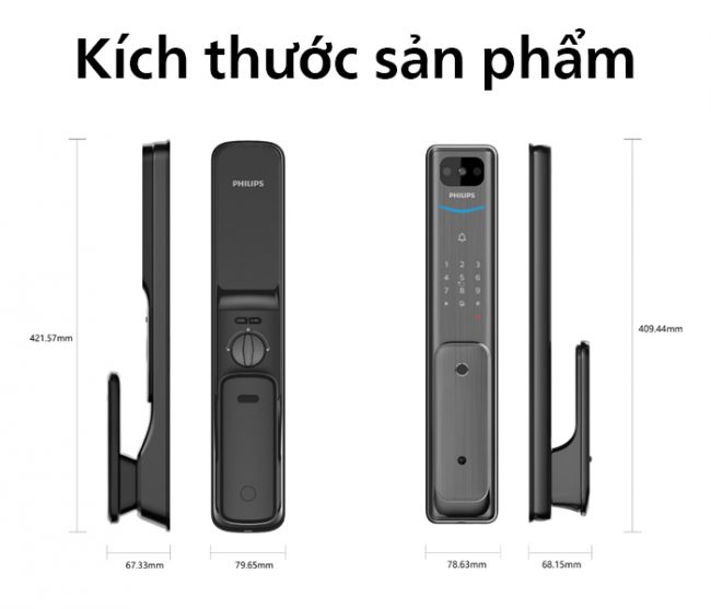 kích thước khóa cửa Philips Alpha-v