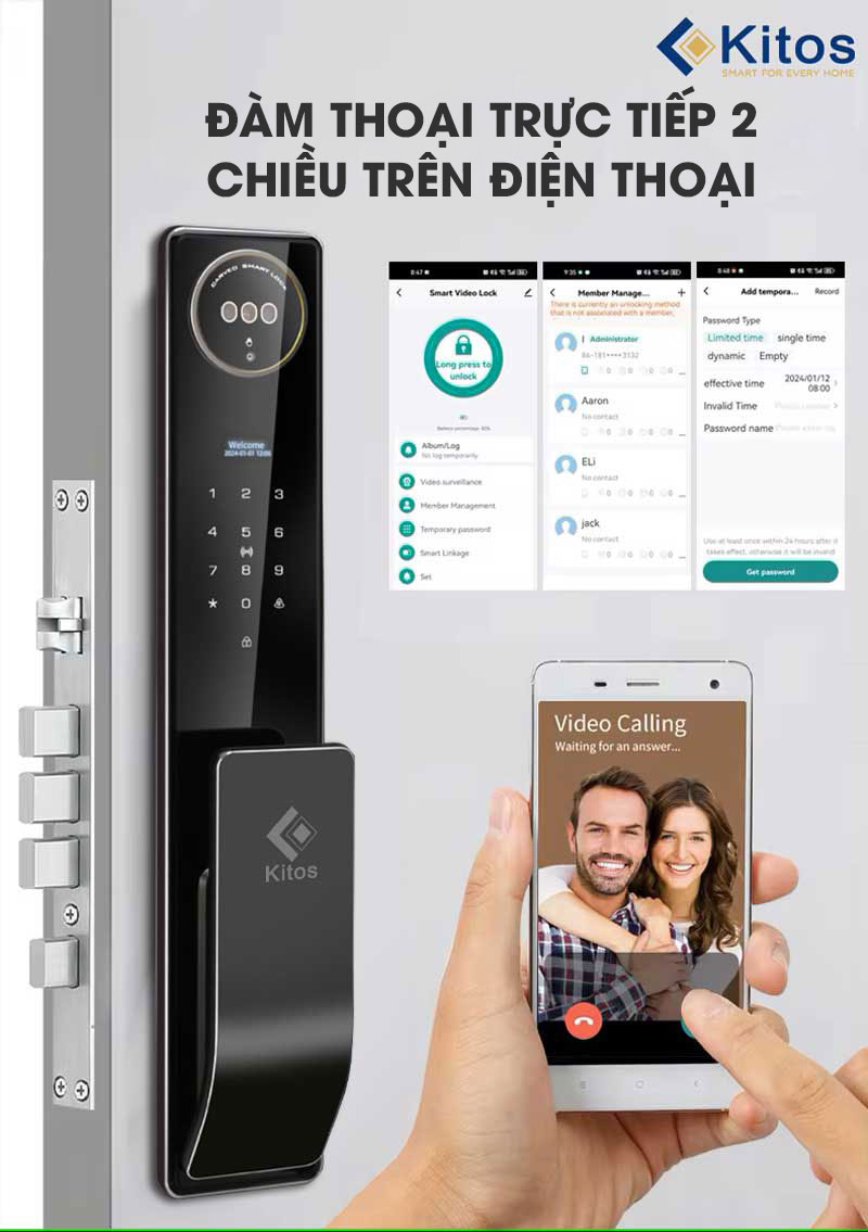 Khóa vân tay Kitos X8 tích hợp chuông hình