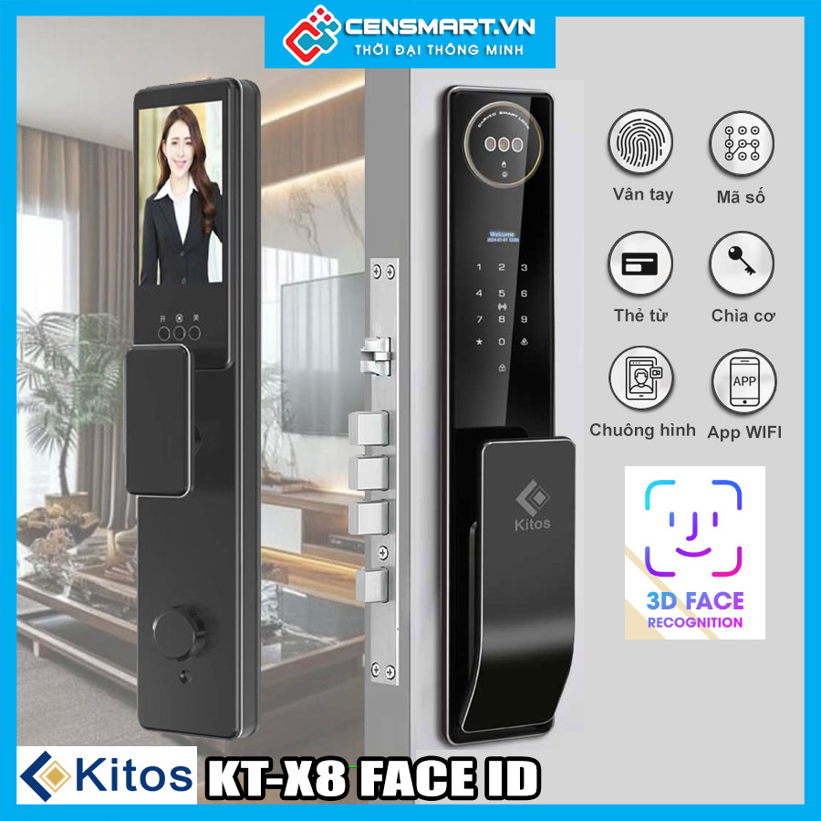 Khóa vân tay nhận diện khuôn mặt Kitos KT-X8 FACE ID